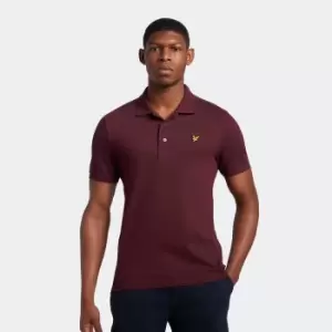 Mens Plain Polo Shirt - Burgundy - XS