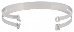 image of "Mya Bay Stainless Steel "love 2 Bangle With Stones JC-LO-01. Jewellery