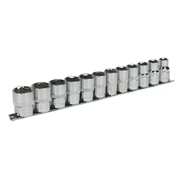 Image of Genuine SEALEY AK2695 Socket Set 12pc 1/2Sq Drive 6pt WallDrive® Metric