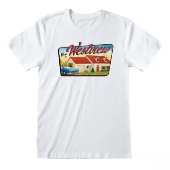 Image of Marvel WandaVision - Welcome To WestView Unisex Medium T-Shirt - White