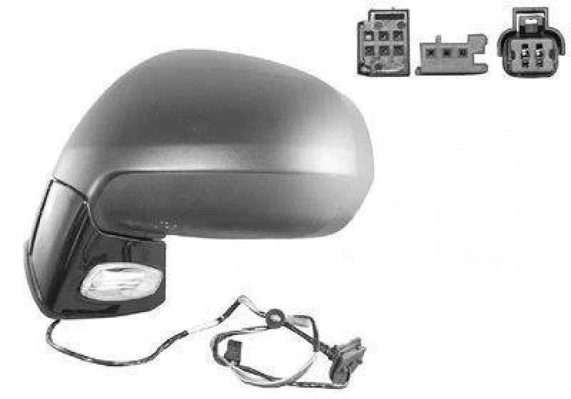Image of VAN WEZEL 0972807 Wing mirror * HAGUS * Left, chrome, Heatable, primed Outside Mirror (50)