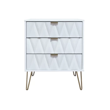 image of Ice 3 Drawer Midi Chest - White