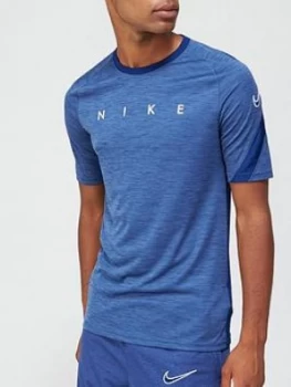 Image of Nike Academy Football Short Sleeved Tee - Navy, Size L, Men