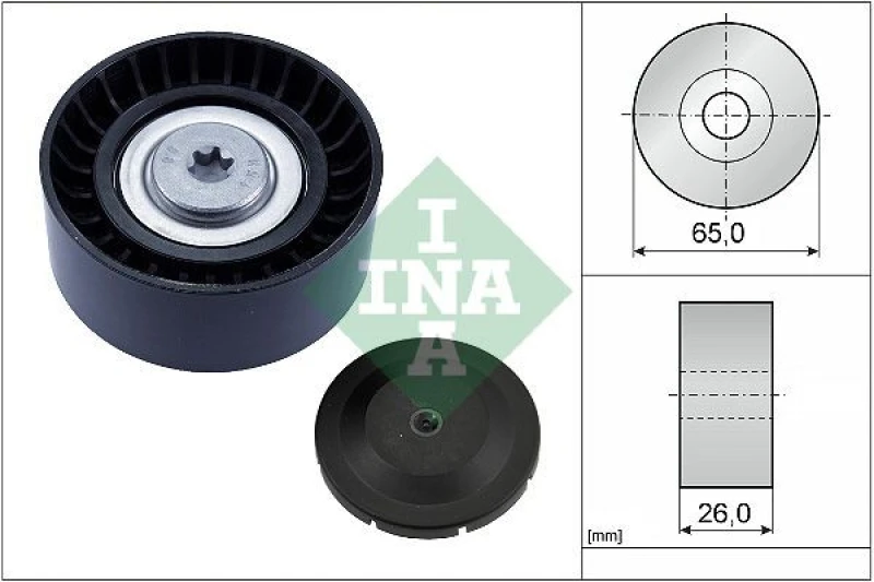 Image of Deflection / guide pulley, V-ribbed belt INA 532 0748 10