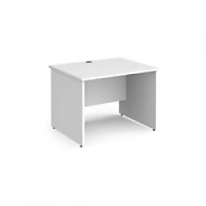 image of Dams International Rectangular Straight Desk with White MFC Top and Silver Frame Panel Legs Contract 25 1000 x 800 x 725mm