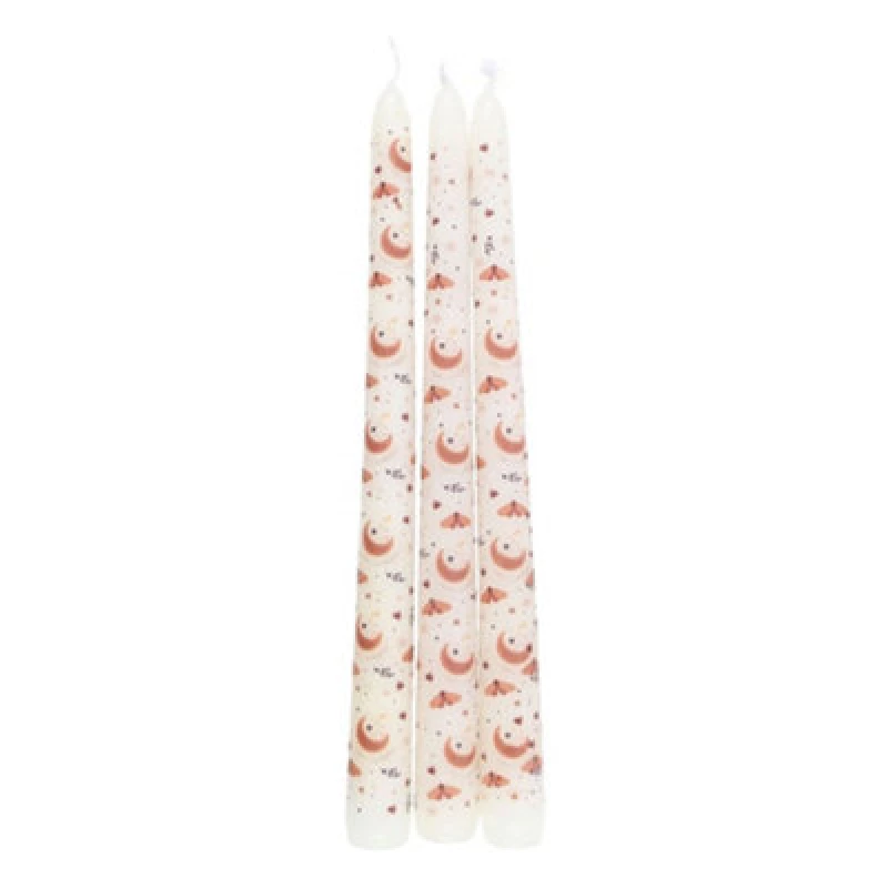 Image of Something Different Something Different Taper Harvest Moon Candle Set (Pack of 3) in Off White Off White One Size Unisex 5063703728980