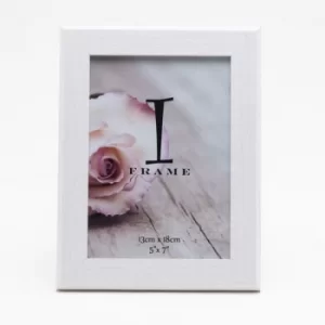 Image of iFrame Thick White Wood Effect Photo Frame 5" x 7"