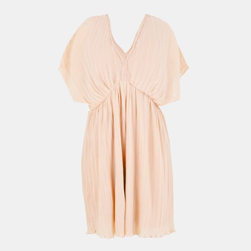 Image of French Connection Womens FC Chathia V-Neck Mini Dress Ballet Pink female 10 (S)