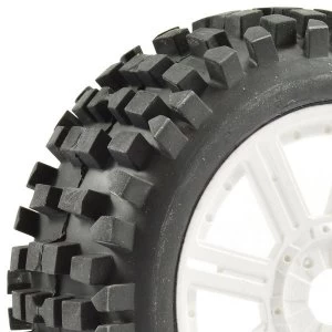 Image of Fastrax 1:8 Rock Block Mounted On 8-Spoke White (Pr)