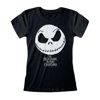 image of Nightmare Before Christmas - Jack Face Womens Large T-Shirt - Black