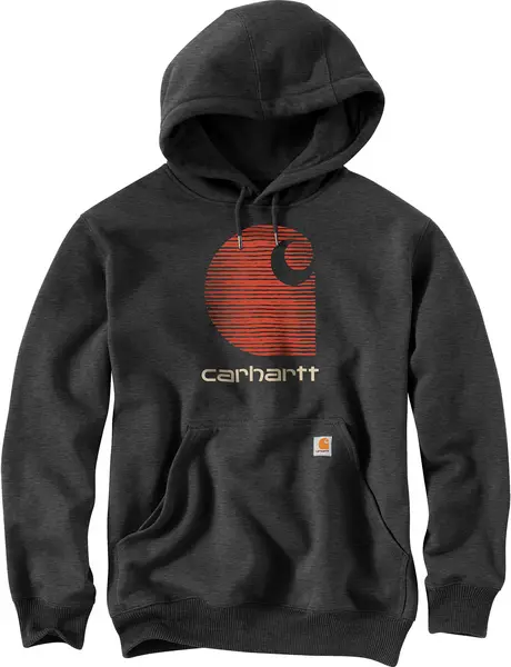 Image of Carhartt Rain Defender C Logo Hoodie, grey, Size 2XL