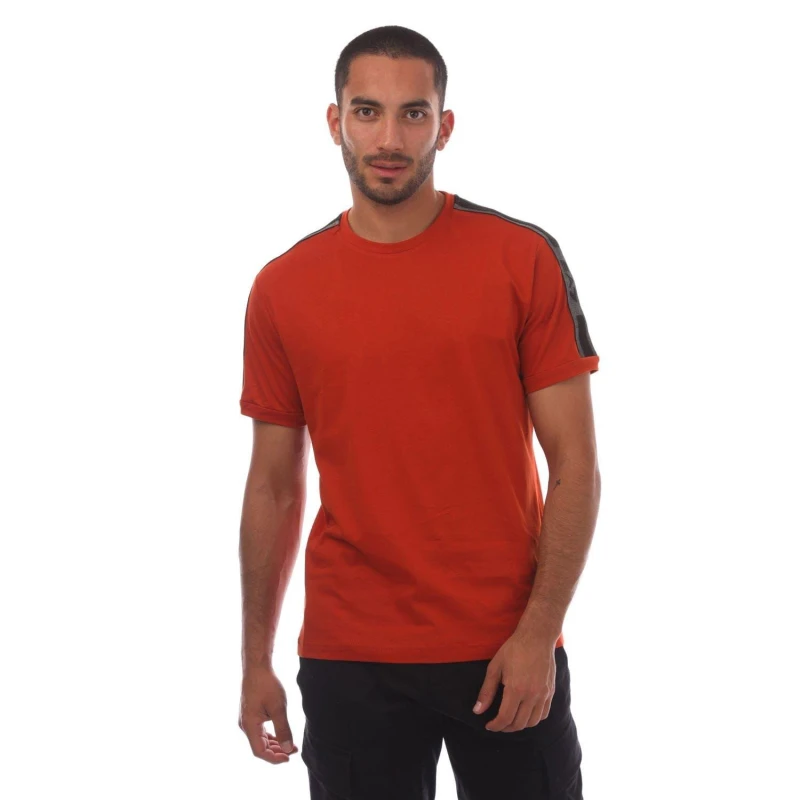 Image of EA7 Logo Series Cotton-Jersey T-Shirt Orange male S