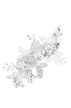 image of Suzie Open Leaf And Crystal Clip - Gift Pouch