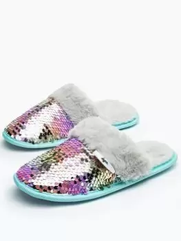 image of Hype Girls Mermaid Sequin Mule Slippers - Multi