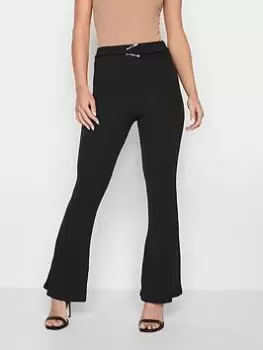 Image of PixieGirl Petite Black Buckle Kick Flare, Black, Size 12, Women