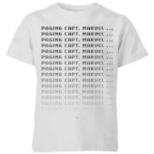 Image of Captain Marvel Paging Kids T-Shirt - Grey - 11-12 Years