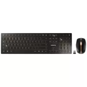 Image of CHERRY JD-9100EU-2 Wireless, Radio Keyboard and mouse set English (US internat.), QWERTY Black