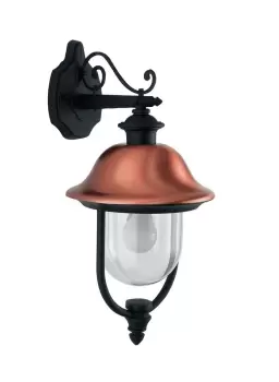 image of VENEZIA Outdoor DOWN Wall Lanterns Black, IP44 29x52.5x25cm