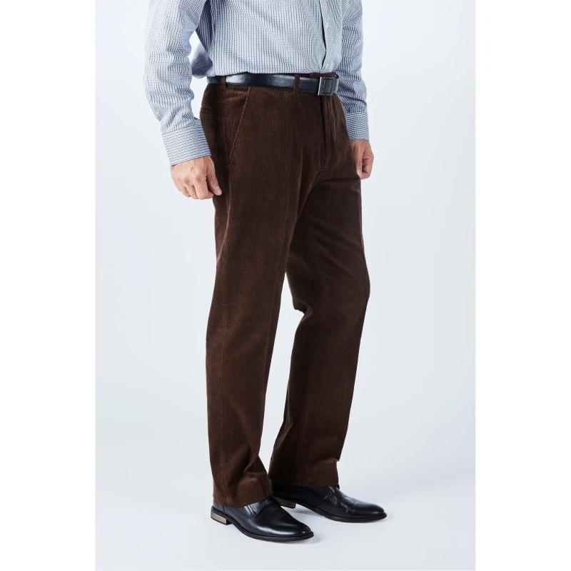 Image of Harvey and Jones Corduroy Trousers - Brown Brown 32 R