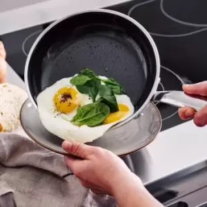 Image of GreenPan Premiere 3ply Stainless Steel Ceramic Non-Stick 2 Piece Covered Frying Pan Set Silver