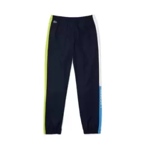 Mens Lacoste SPORT Lightweight Colourblock Trackpants Size 6 - XL Navy Blue / Yellow / White / Blue