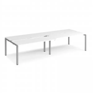 image of Adapt II Sliding top Double Back to Back Desk s 3200mm x 1200mm - silve