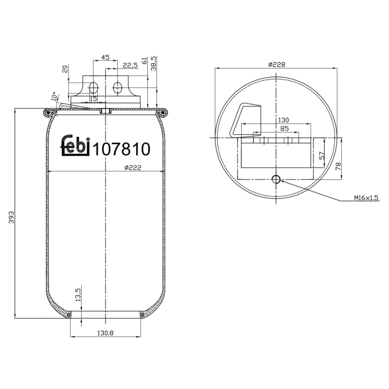 Image of FEBI BILSTEIN 107810 Boot, air suspension Boot,air suspension (324)