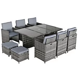 Image of OutSunny Dining Set Mixed Grey 861-031GY
