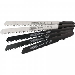 Image of Draper Expert 5 Piece Wood and Plastic Cutting Jigsaw Blade Set