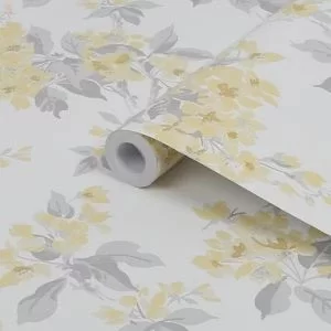 Image of Laura Ashley Sunshine Apple Blossom Smooth Wallpaper
