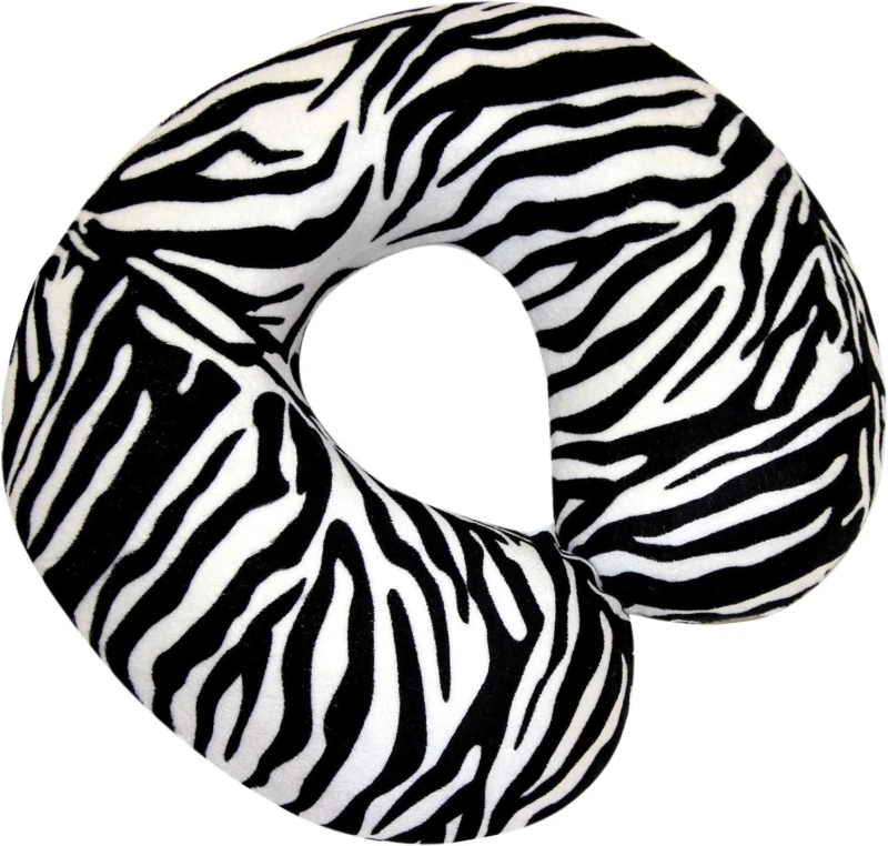 Image of Aidapt Memory Foam Neck Cushion Black and White Zebra White