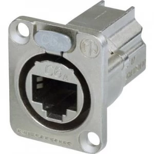 image of RJ45 Data Connector etherCON D series Socket, straight Number of pins: 8P8C NE8FDX-P6 Nickel Neutrik NE8FDX-P6