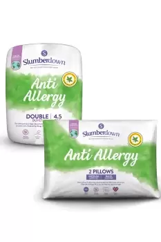 image of Slumberdown Anti Allergy Duvet Bundle 4.5 Tog - Size: Double - White