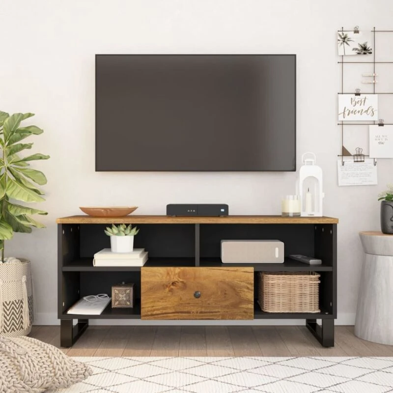 Image of VIDAXL TV Cabinet 100x33x46cm Solid Wood Mango&Engineered Wood Vidaxl 8720845724764
