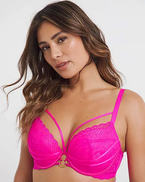 Image of Ann Summers Ann Summers Compelling Plunge Bra Bright Pink Female 42F LO34231