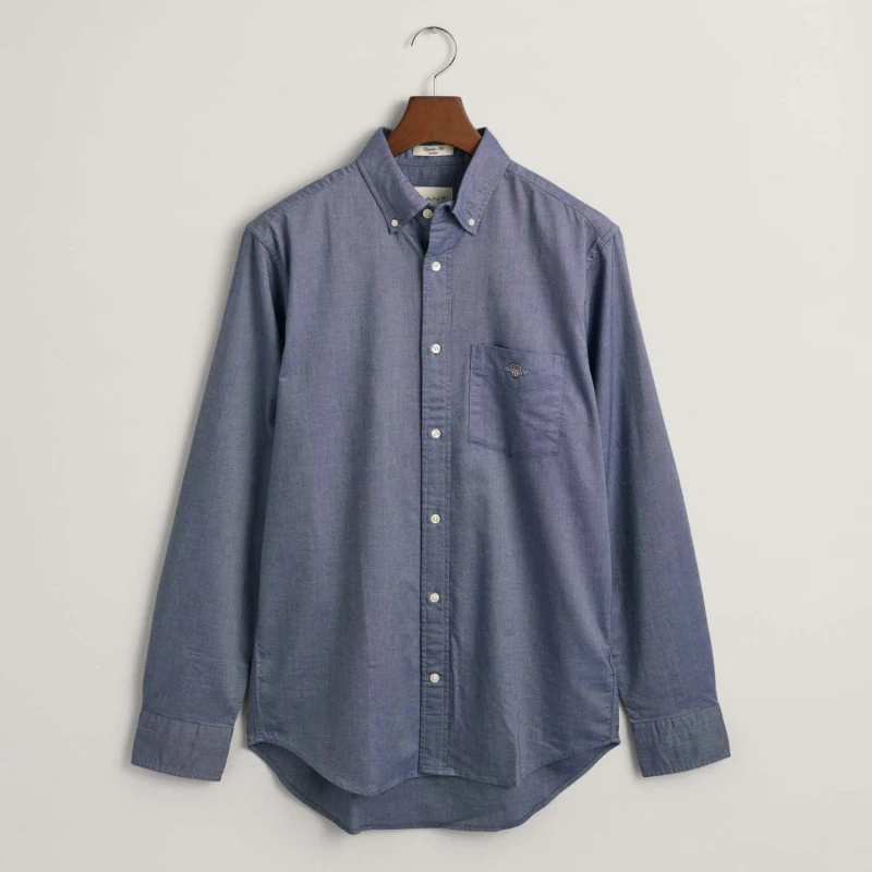 Image of Gant Regular-Fit Archive Shield Oxford Shirt - Blue Blue S