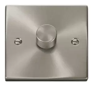 Image of Click Scolmore Deco Satin Chrome 1 Gang 2 Way Dimmer Switch - VPSC140