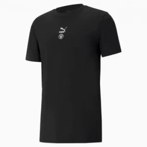 Image of PUMA Manchester City FC Tfs Mens T-Shirt, Black/Silver, size Medium, Clothing
