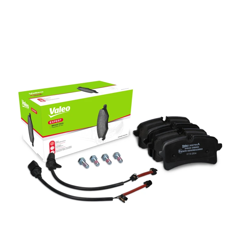 Image of VALEO 302764A Brake pad set EXPERT Rear Axle, incl. wear warning contact, with anti-squeak plate Brake Pad Set,disc brake (402)