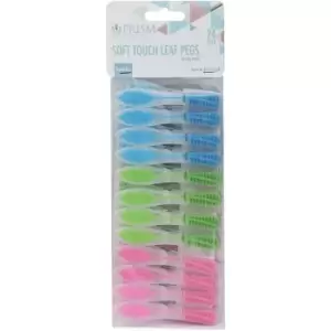 image of JVL Prism Soft Touch Leaf Design Pegs, Pack of 20