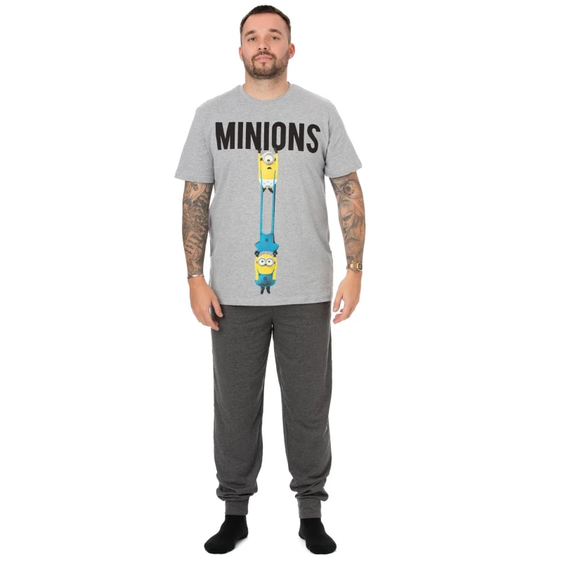 Image of Minions Minions Men Short Sleeve Short Leg Pyjama Set in Black Size: Small Black S Male 5060977376381