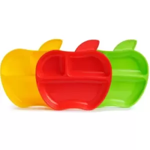 image of Munchkin Apple divided plate 6 m+ 3 pc