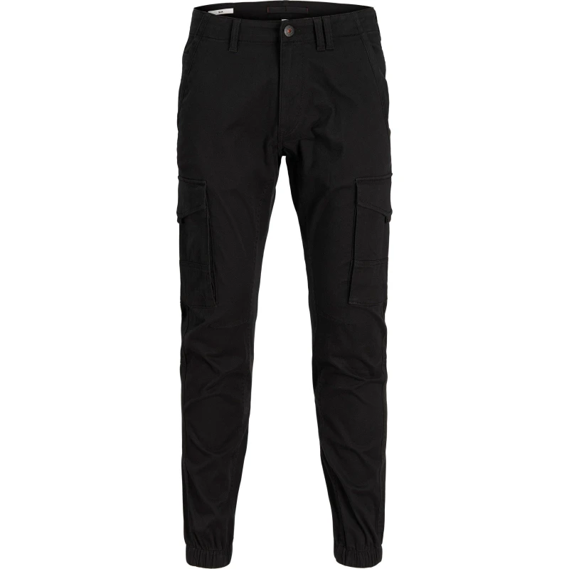 Image of Jack & Jones Black / Black Paul Flake Akm 542 Cargo Pants Black Male 34R 183284UK