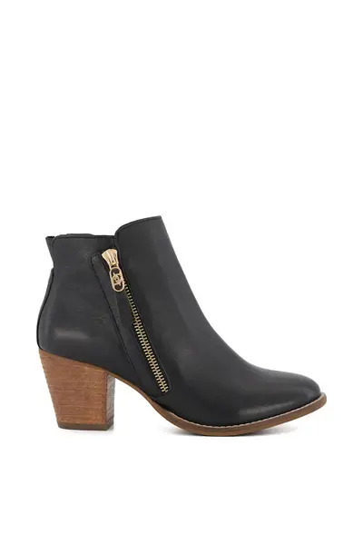 image of Dune London 'Paicey' Leather Ankle Boots Black