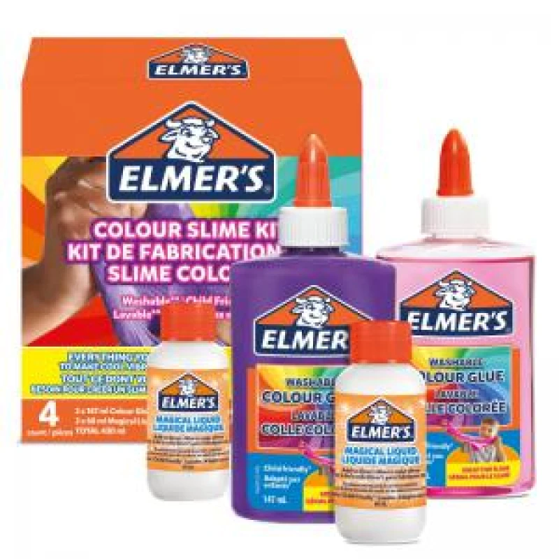 Image of Elmers Colour Slime Kit Includes Washable Colour PVA Glue In Assorted EXR49832NR