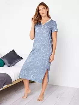 image of Long Tall Sally Starry Sky Maxi Nightdress - Grey, Size 14-16, Women