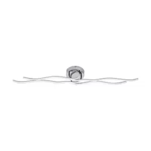 Image of Wall Flush Ceiling Light Colour Chrome Shade White Plastic Bulb LED 40W Incl.