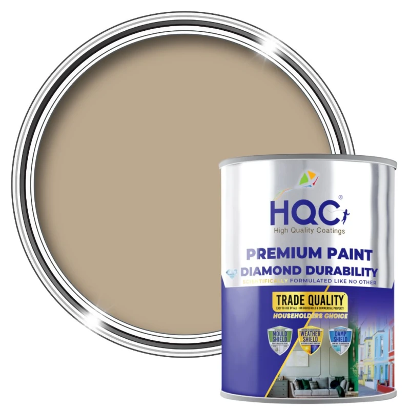 Image of HQC PAINTS Barn Paint - 5L - Best Exterior Wood Paint for Barns, Fences & Gates in Sandstone Sandstone Unisex 5L