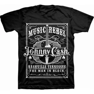 image of Johnny Cash Music Rebel Mens Large T-Shirt - Black