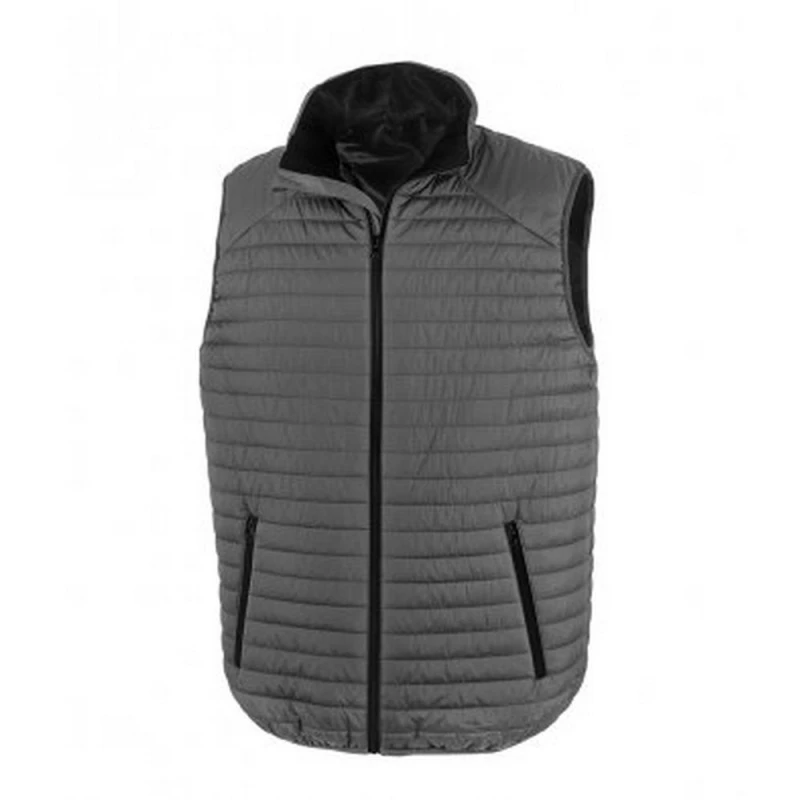 Image of Result Result Men Thermoquilt Gilet in Grey Size: Small Grey S Male 5059444581854